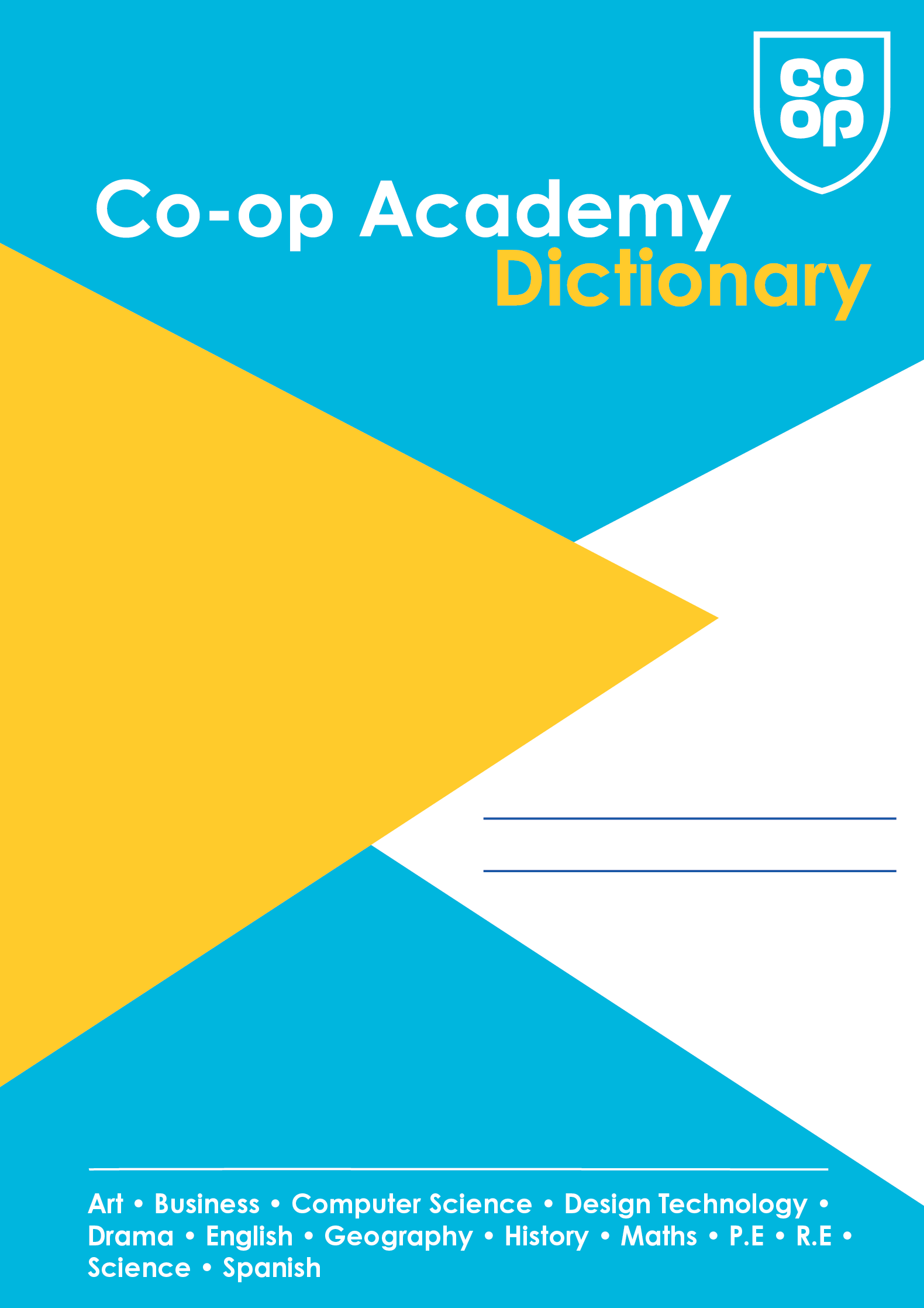 Co-op Academy Stoke — A 200-page ring-bound subject dictionary spanning 13 subjects