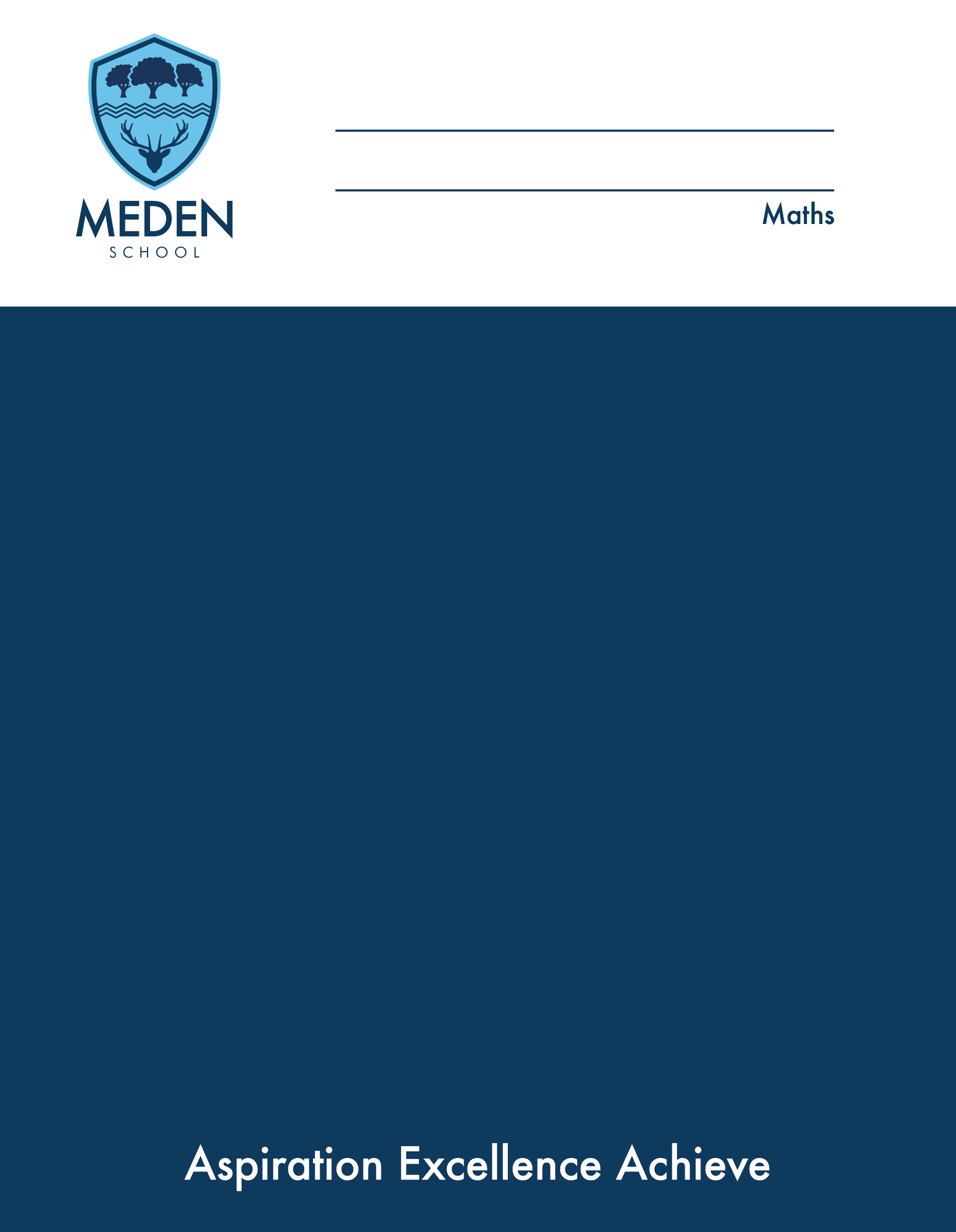 Meden School — A maths workbook built around numeracy, presentation, and independent problem solving