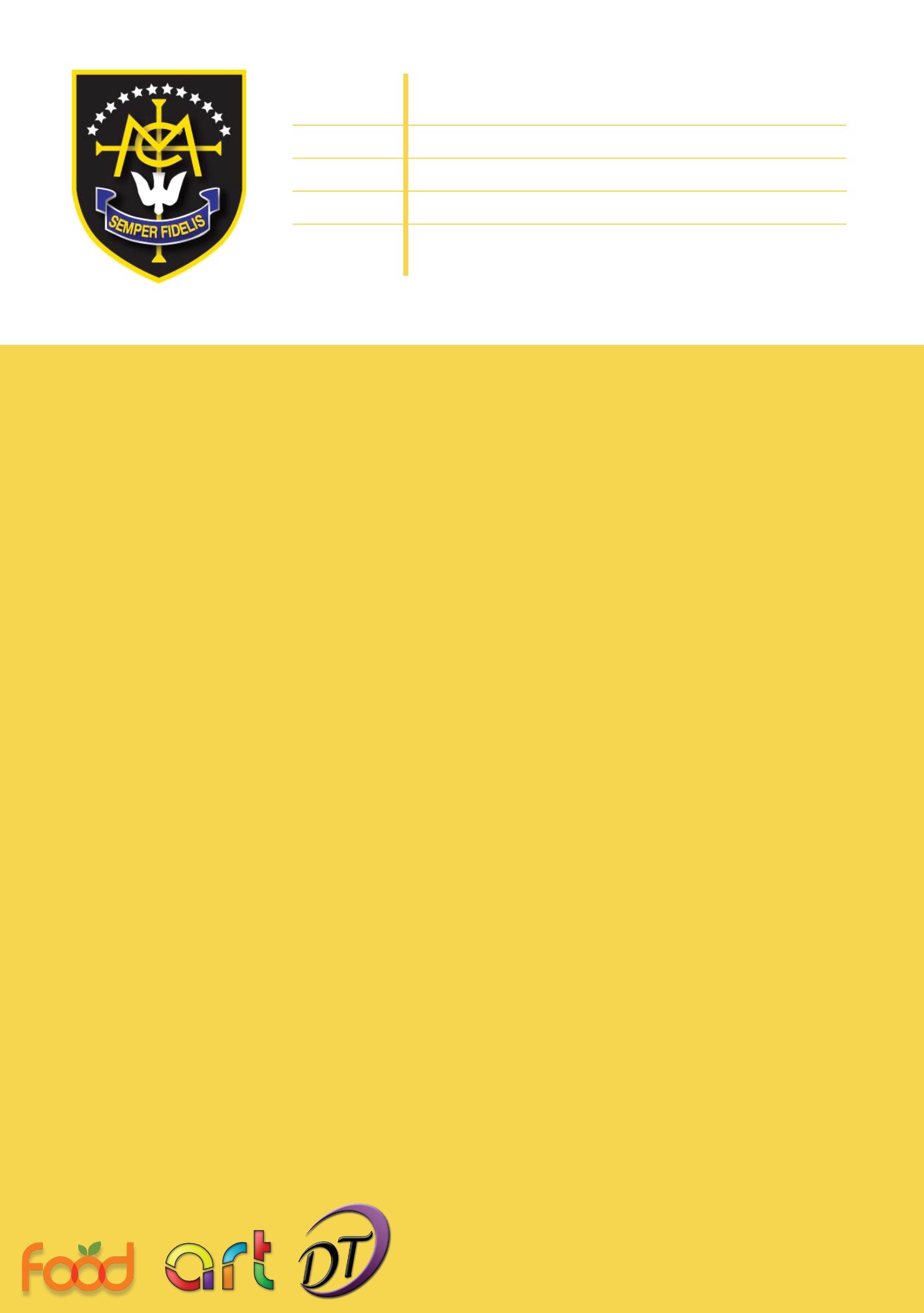 Mount Carmel Roman Catholic High School — An Art & Design and Design Technology workbook built around literacy, numeracy, and creative thinking